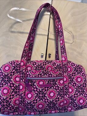 Vera Bradley Iconic Small Travel Duffel in retired Raspberry Medallion pattern